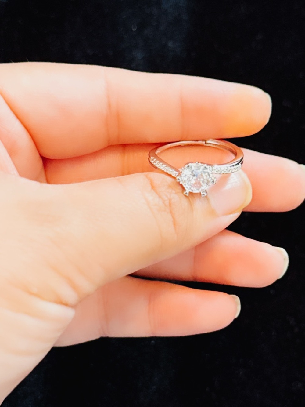Classic  Engagement Ring - White/Silver